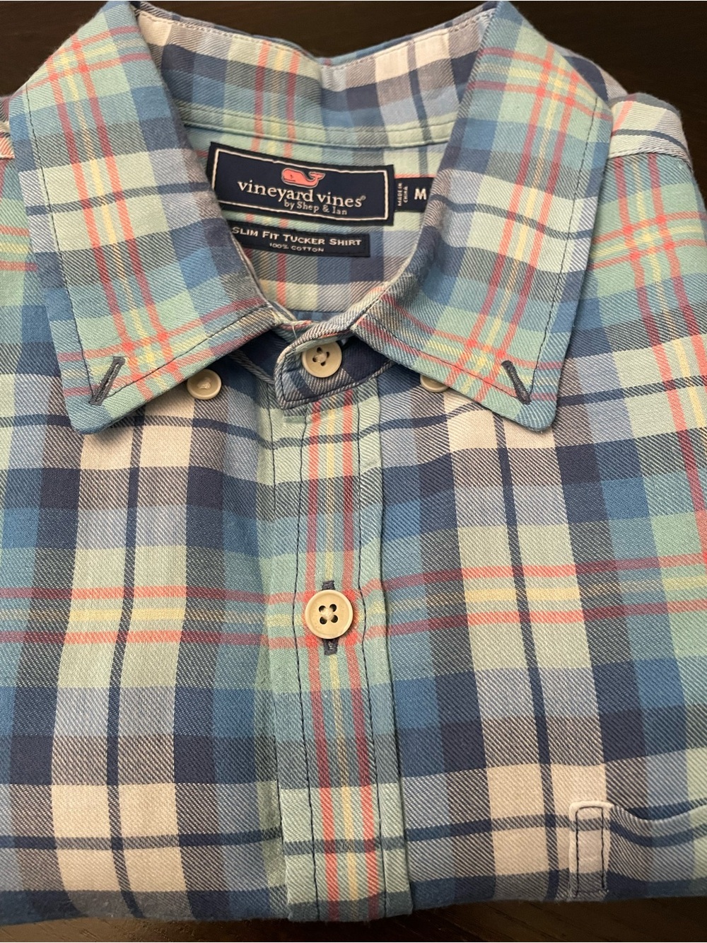 Vineyard Vines Slim Fit Tucker Flannel Plaid Button Down Long Sleeve Size M